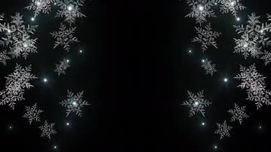 2K透明通道冰晶雪花下落背景视频AE模板视频的预览图